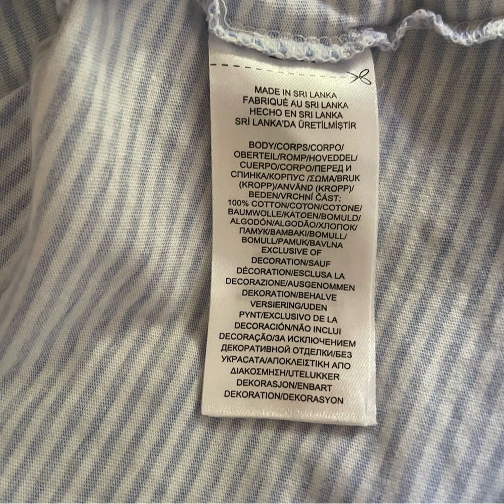 Lauren Ralph Lauren Sleeveless Blue/White Striped Nightgown Women's Size Medium - Picture 3 of 8